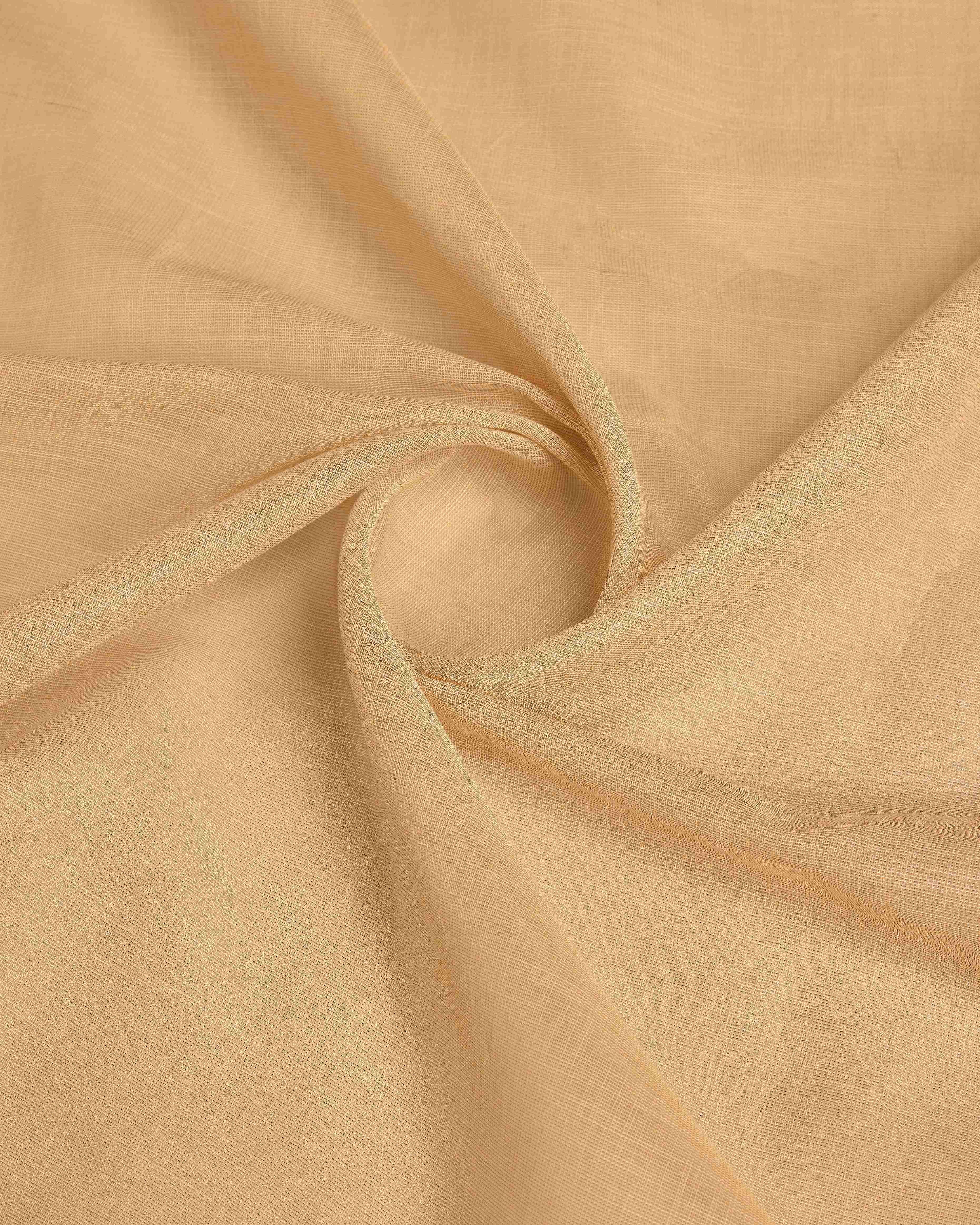Beige Pink Cotton Linen Saree With Pure Cotton Unstitched Blouse Piece