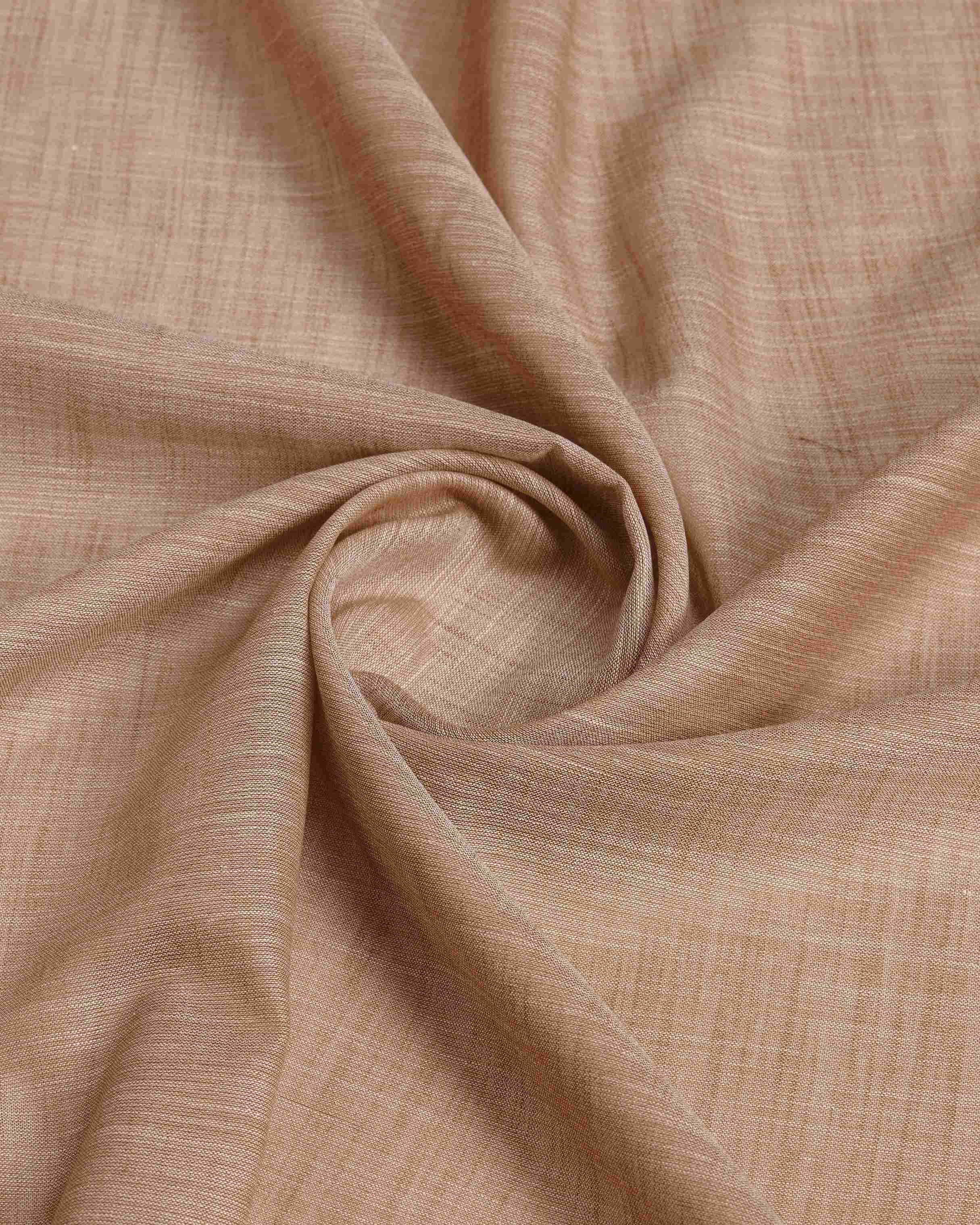 Chiku Cotton Linen Saree With Pure Cotton Unstitched Blouse Piece