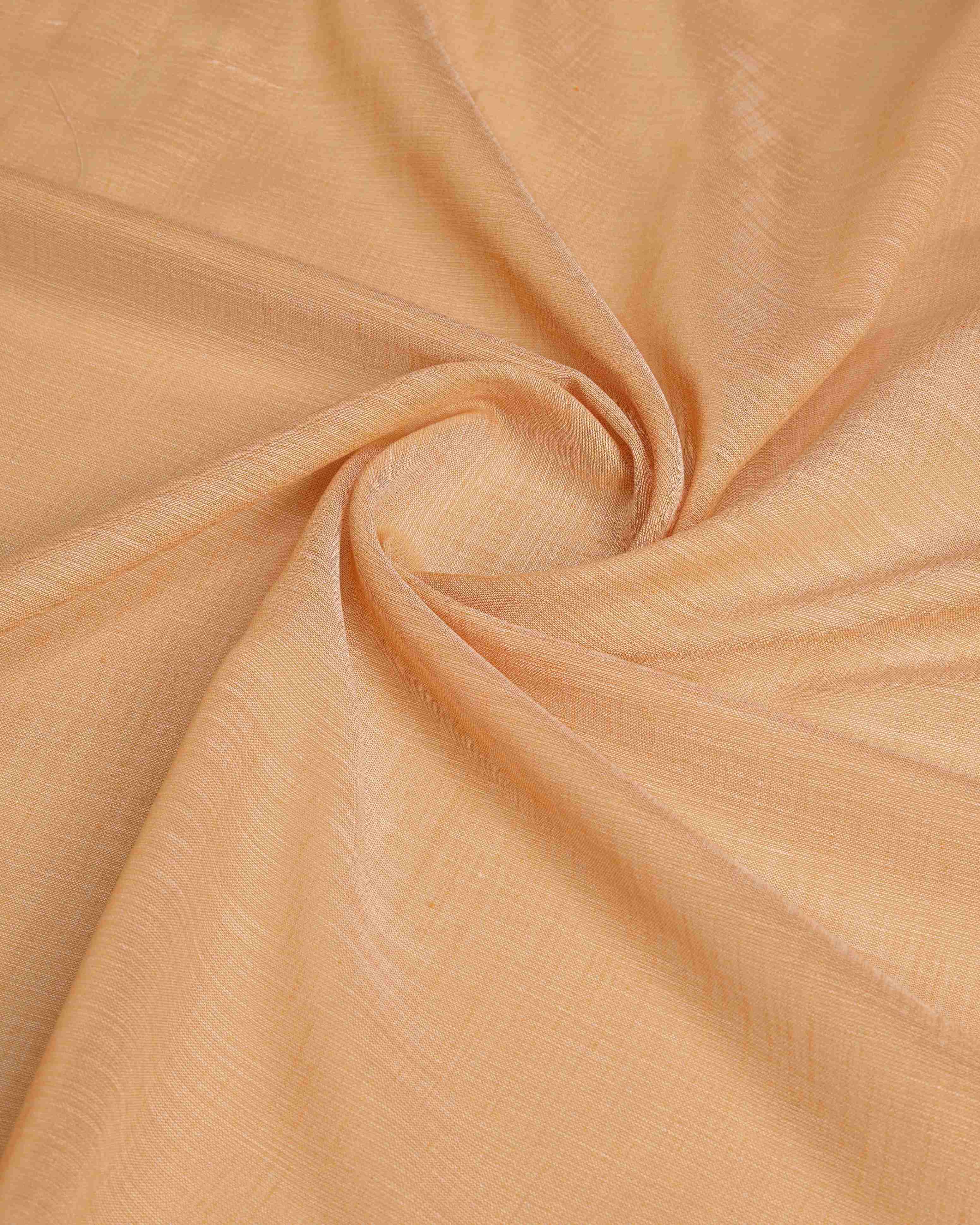 Light Orange Cotton Linen Saree With Pure Cotton Unstitched Blouse Piece