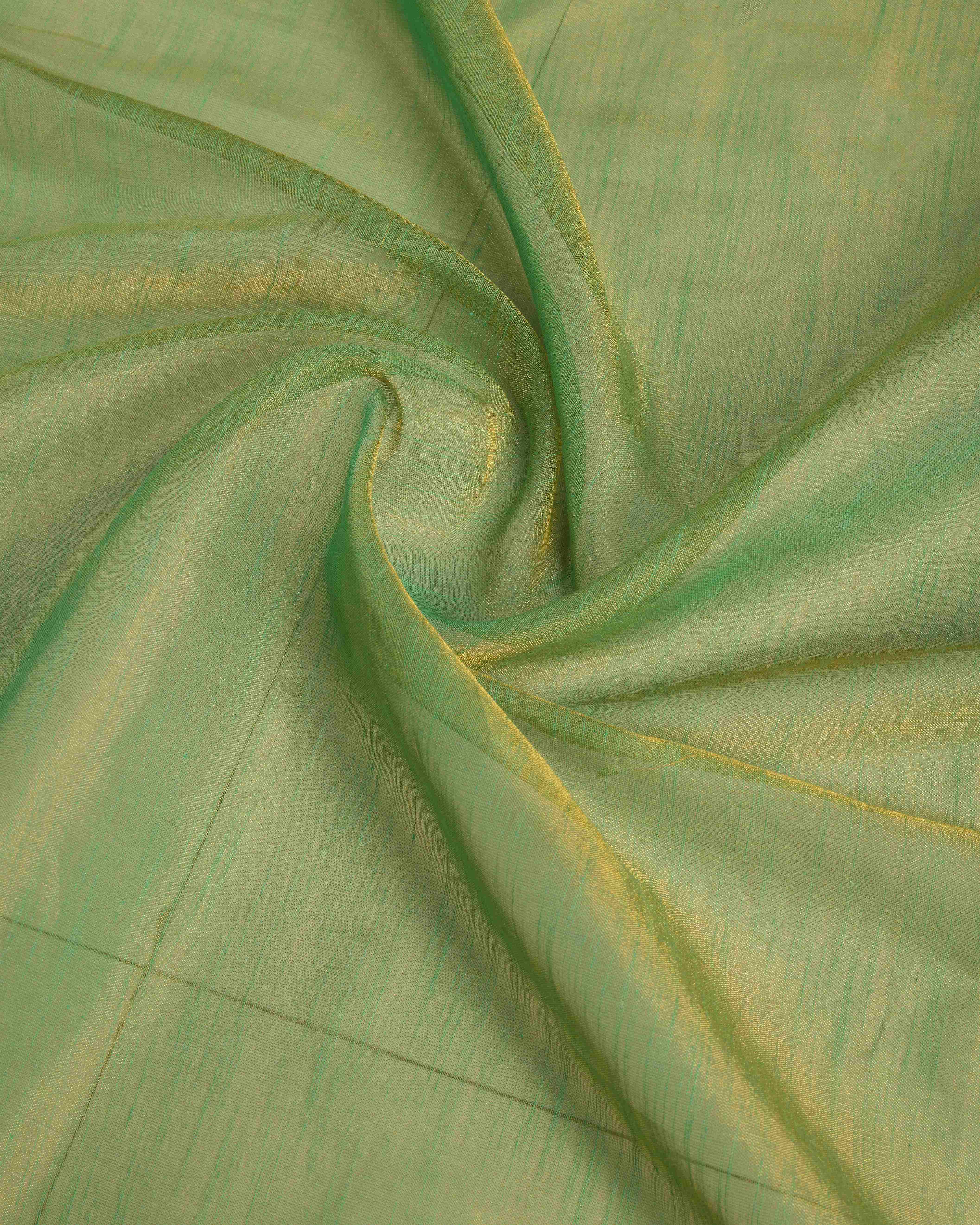 Sea Green Tissue Saree With Unstitched Blouse
