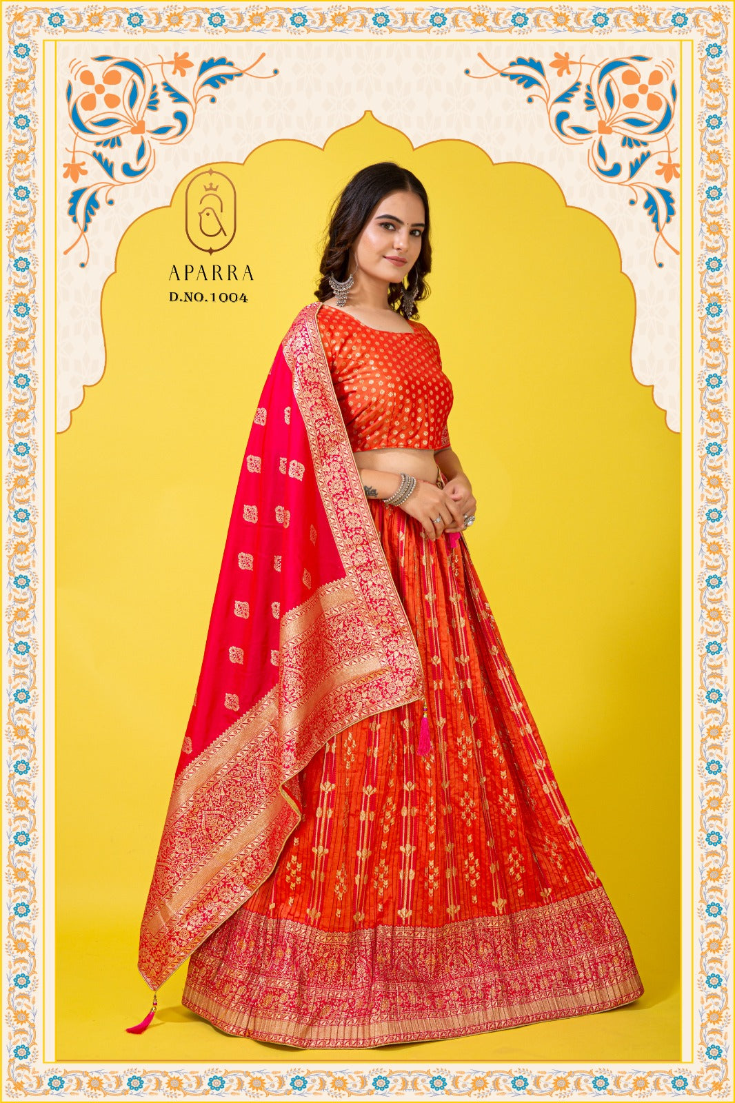 Elegant Banarasi Silk Lehenga Choli with Embroidered Dupatta