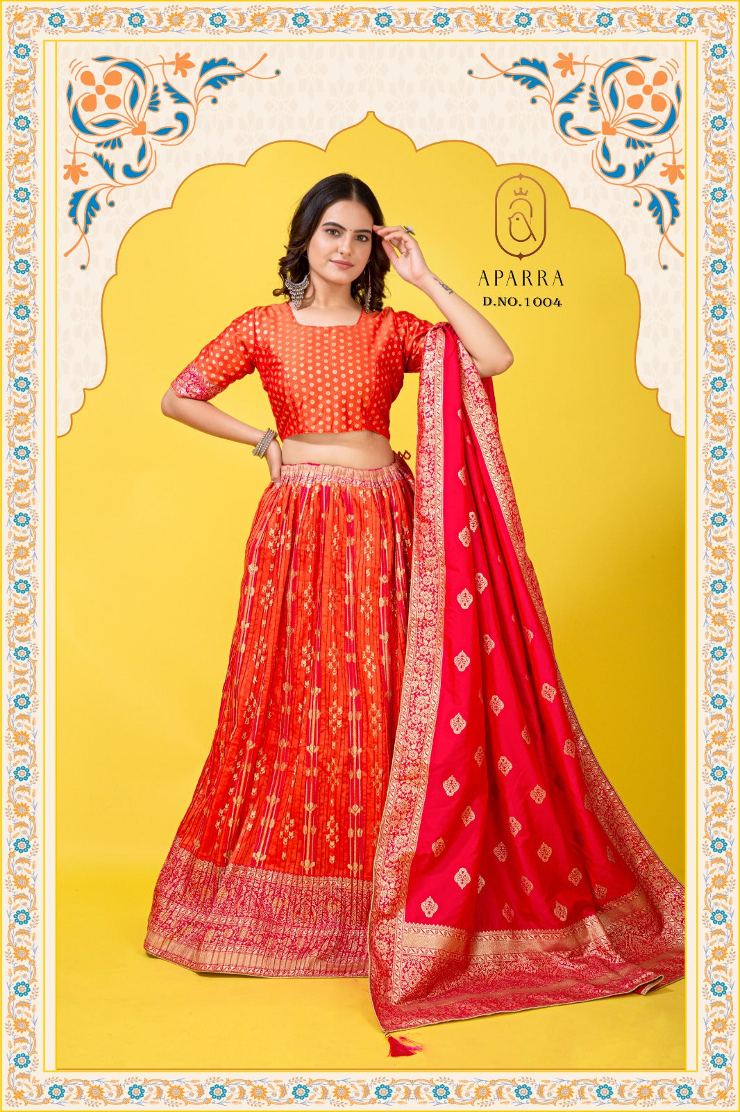 Elegant Banarasi Silk Lehenga Choli with Embroidered Dupatta