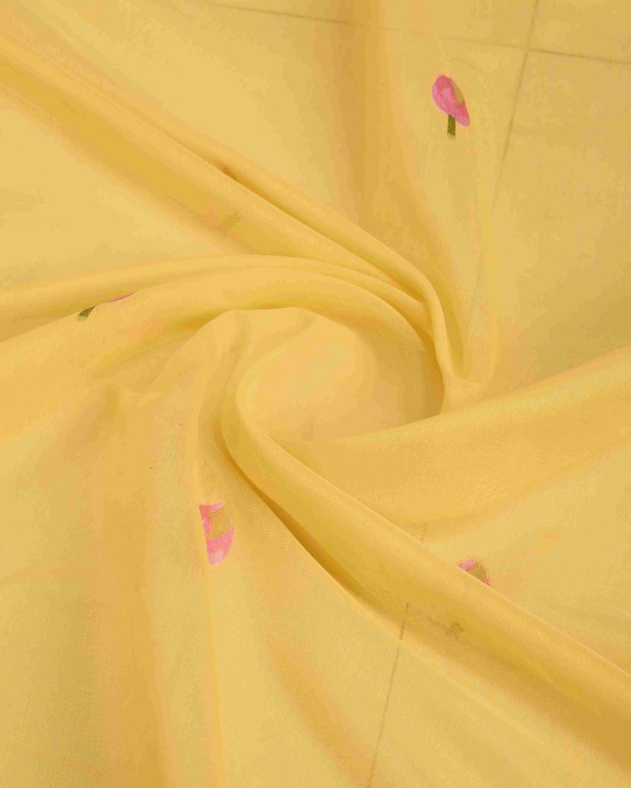 Yellow Cotton Linen Saree With Pure Cotton Unstitched Blouse Piece