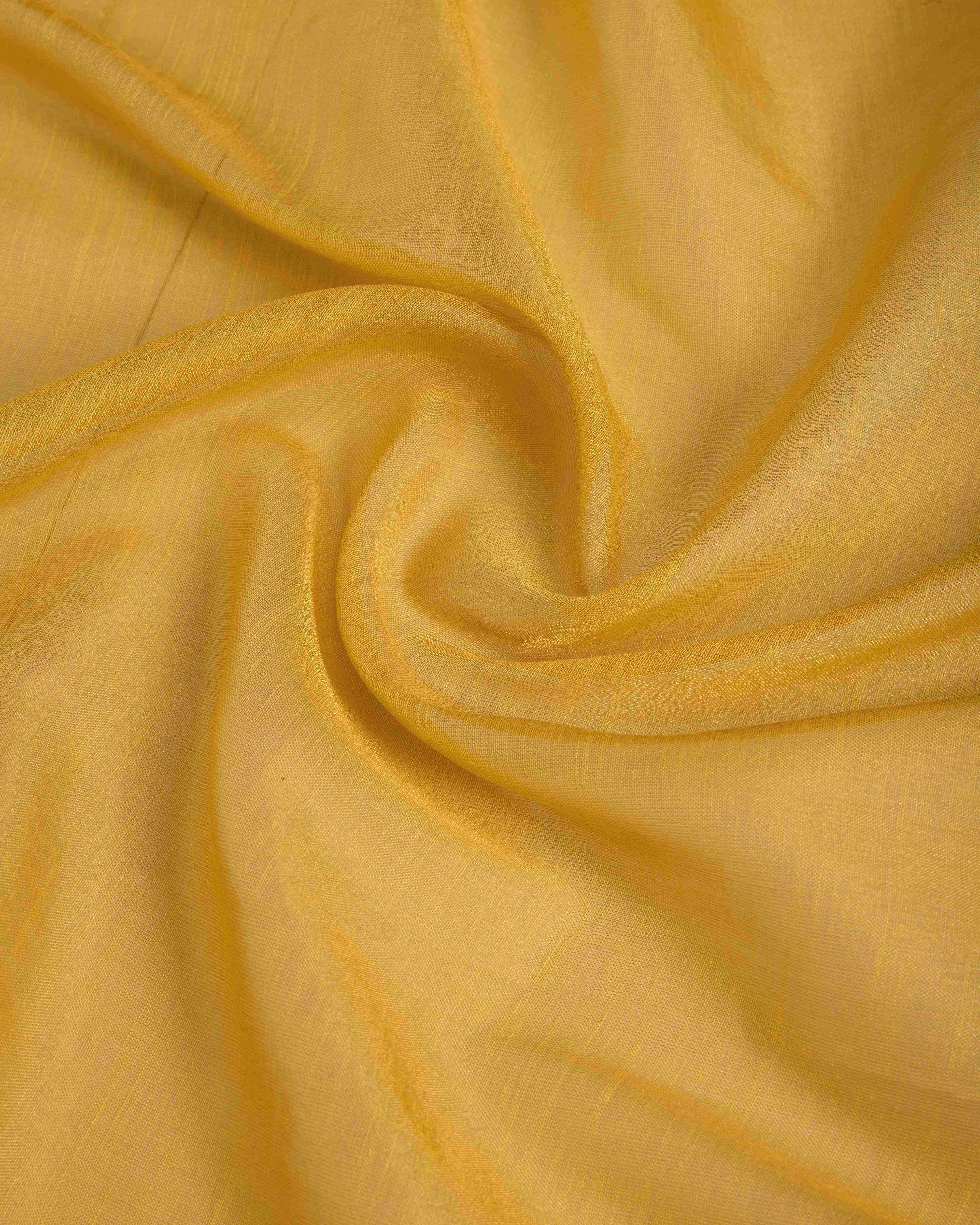 Yellow  Tissue Saree With Unstitched Blouse